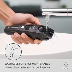 Tondeuse à barbe électrique sans fil pour hommes avec peigne de coupe, réglages ajustables, IPX7, longueurs de coupe 0,5-10 mm, sur batterie - Product Image 5