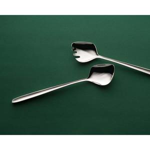 Ensemble de cuillères de service à fente en acier inoxydable grande cuillère de service couverts à dessert serveurs en argent ensemble de service à salade à manche épais - Product Image 6