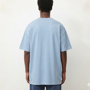 เสื้อยืดโอเวอร์ไซส์ทรงบ็อกซี่คุณภาพพรีเมียม OEM เสื้อผ้าสตรีทแวร์ เสื้อยืดผู้ชาย สกรีนโลโก้ได้ เสื้อยืดทรงดรอปไหล่สีพื้น - Product Image 5