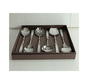 Nouvel artisanat ensemble de serveurs à salade en acier inoxydable accessoires de cuisine ensemble d'ustensiles de service pour Restaurant utilisé le plus vendu - Product Image 2