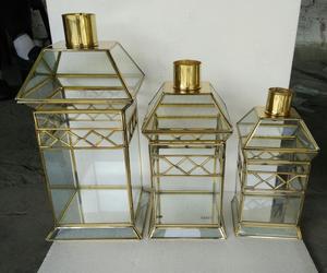 Metal & <b>Glass</b> Lanterns in Brass , Steel & Iron Metal with Multiple Finishes Available in Gold &silver for Home & Festive Decor - Product Image 1