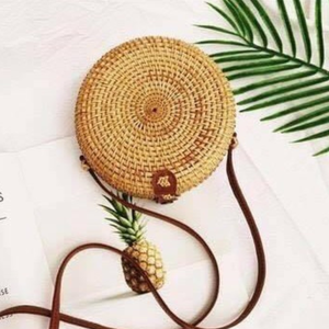 หวายธรรมชาติฟางตะกร้าไม้ไผ่กระเป๋าเดินทางผู้หญิงที่เดินทางมาพักผ่อน Handmade หวายแฟชั่นกระเป๋าชายหาดทําในเวียดนาม - Product Image 5