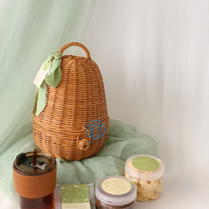 Rattan BoxHandicraft for Ramadan Holiday Decoration Rattan Oval Storage Gift <b>Box</b> Candy <b>Box</b> - Product Image 2