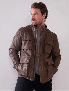 แจ็กเก็ตหนังสำหรับผู้ชายเสื้อแจ็กเก็ตหนังดีไซน์ตามสั่งสำหรับผู้ชาย - Product Image 3