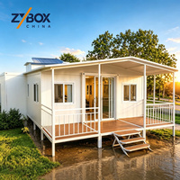 ZYBOX A1 Maison conteneur ignifuge extensible, villa préfabriquée sur l'eau avec terrasse # 1 Vendeur mondial, livraison en 10 jours, prêt à expédier ADU