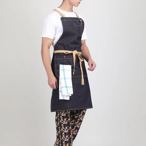 Venta caliente 100% Poly algodón media manga cocina delantales impermeable restaurante Chef manga Delantales para venta al por mayor - Product Image 1