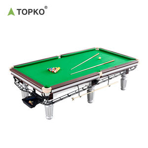 Tablero de fibra media de alta calidad TOPKO, mesa de billar doméstica para sala de juegos, mesa de billar de tela verde - Product Image 1