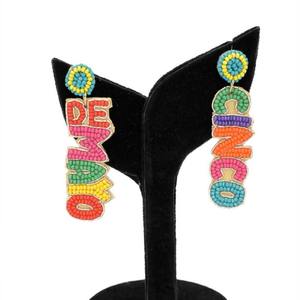 Pendientes de cuentas de semillas multicolores de estilo Vintage para mujer, joyería colgante bordada con cuentas para boda, fiesta, vacaciones - Product Image 3