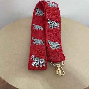 Sangle de sac à main personnalisée avec motif d'éléphant en perles, ceinture faite à la main, sac à main pour collège, sac à bandoulière, sangle de sac à main en perles de graines pour stade - Product Image 2