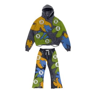 2026 ensemble de survêtement personnalisé de haute qualité avec poche latérale à capuche zippée et effet de décoloration solaire pierre sérigraphie de haute qualité - Product Image 6