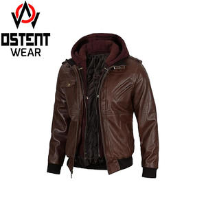 Chaqueta de Cuero de Piel de Oveja para Hombre, Hecha a Medida, Cuello Alto, Color Negro, Manga Larga, Resistente al Viento, con Bolsillos con Cremallera, para Invierno - Product Image 2