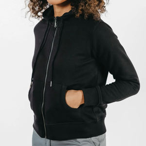 Sweat à capuche pour femme avec fermeture éclair Sweatshirts à capuche en coton de chanvre pour femmes Vestes à capuche en éponge biologique Sweats à capuche avec fermeture éclair - Product Image 4