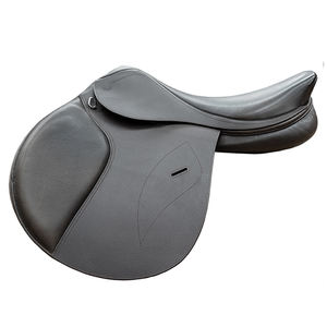 Selle de saut de cheval en cuir véritable double rabat couture fine produit équestre de qualité pour les cavaliers - Product Image 1
