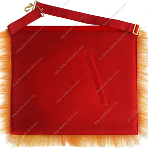 Masonic regalia past high Priest Royal Arch apron-กำมะหยี่สีแดงมีพู่-เย็บปักถักร้อยมือสีแดงกับขอบ - Product Image 3
