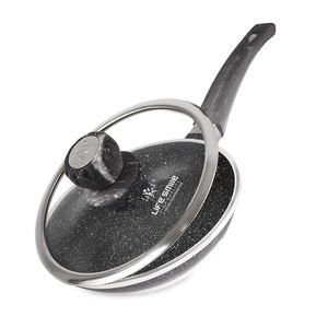 LIFE SMILE Poêle à frire de haute qualité en aluminium moulé sous pression de 20cm avec revêtement antiadhésif en pierre de granit Poêle à frire de cuisine - Product Image 1