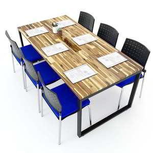 Acacia Wood Industrial Conference <b>Table</b> 90x180cm Modern Design for <b>Office</b> & Hotel - Product Image 2
