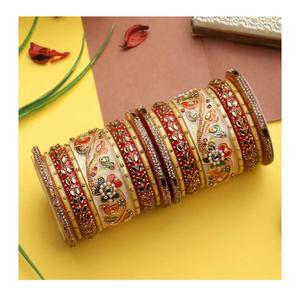 Ensemble de bracelets de mariée, ensemble de chura Kundan Churi, bracelets de mariage exclusifs de créateurs, derniers bijoux pour femmes 2023 - Product Image 5