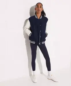 Best Selling Custom Women's Cropped Varsity Jacket Reversible Zipper Winter Plus Size Baseball Bomber - Product Image 4
