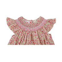 Vêtements pour bébés Robes pour bébés Robe smockée pour enfants Robe pour enfants pour filles à manches courtes personnalisée OEM ODM de fabricant du Vietnam