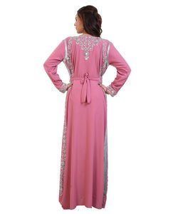 Robe marocaine islamique caftan plage fantaisie moderne étage longueur manches longues pour les femmes - Product Image 4