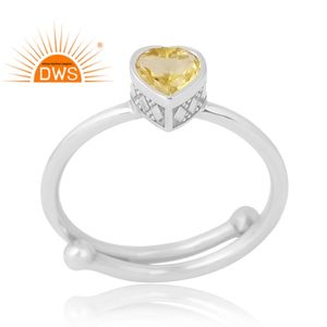 Anillo de piedras preciosas de topacio de limón Natural de Plata de Ley 925, fabricante de joyería personalizada - Product Image 1