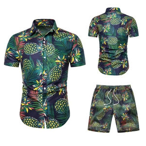 Nouveau dernier Design personnalisé été plage homme chemise à fleurs hawaïenne hommes chemises 2025 robe chemise ensemble - Product Image 2