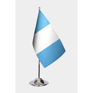 Drapeaux de bureau du Guatemala imprimés numériquement avec mât en aluminium - Product Image 1