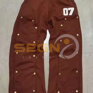 Conjunto personalizado de dos piezas para hombre, chándal transpirable lavado ácido desteñido al sol con serigrafía de peso pesado, último estilo - Product Image 5
