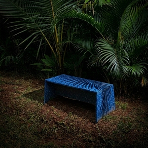 Banc d'extérieur moderne en plastique recyclé, résistant à l'eau, pour école, artisanat, écologique, durable, pour jardin et patio - Product Image 5