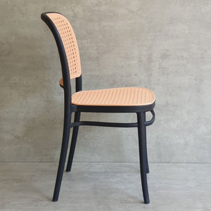 Contemporary Faux Rattan <b>Mesh</b> Thonet <b>Plastic</b> Molded Restaurant Chair ST3042 - Product Image 4