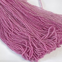 2mm 3mm 4mm Naturel Lumière Rose Foncé Saphir Pierre Facettes Rondelle Perles Strand Chaîne Précieuse Pierre Précieuse En Vrac En Vrac En Gros