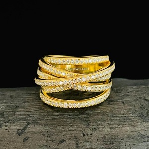 แหวนเพชรครอสโอเวอร์สีทอง14K. - Product Image 4