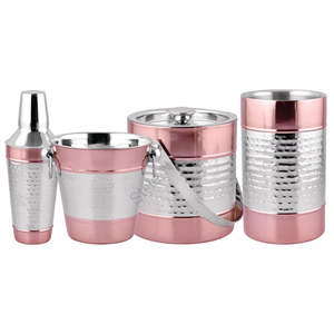 Barra de acero inoxidable de 4 piezas con diseño martillado - Product Image 5