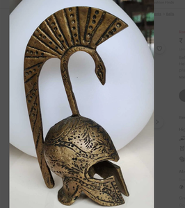 Pluma con Forma de Cabeza de Serpiente Hecha a Mano en Latón Martillado para Cosplay Griego, Espartano, Romano Antiguo, Acero Corintio - Product Image 1
