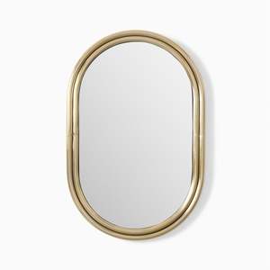 Espejo de pared ovalado de bronce vintage con detalles decorativos de metal adecuado para chimeneas, habitaciones formales, interiores inspirados en el patrimonio - Product Image 6