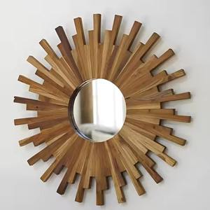 Grand miroir mural de décoration intérieure en arc doré de luxe Miroir mural à cadre en bois de haute qualité - Product Image 4