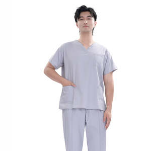 Uniforme Médico Unisex Gris de Poliéster Elástico en 4 Direcciones, Pantalón Corto Tipo Jogger, Uniforme de Hospital de Alta Calidad, Logotipo Privado Disponible, OEM Disponible - Product Image 1