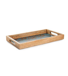 Bandeja redonda personalizada de alta calidad para servir, fabricación al por mayor de bandejas de madera de lujo para servir, artesanías de cocina de gran venta - Product Image 1