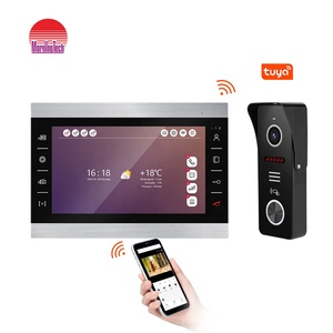 Système d'<span class=keywords><strong>interphone</strong></span> vidéo, sonnette <span class=keywords><strong>avec</strong></span> caméra et moniteur IPS 10 pouces, WiFi, 4 fils, HD 1080P, application Tuya, kit de détection de mouvement - Product Image 2