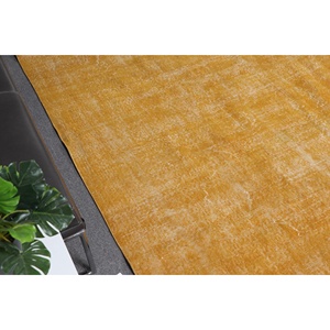 พรมวินเทจขนาดใหญ่ 8.1x11.2 ฟุต (246x341 ซม.) พรมลายแอ็บสแตรกสีเหลืองสไตล์ตุรกี - Product Image 4