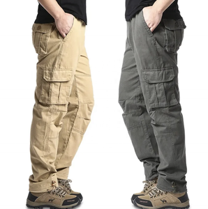 Pantalon Cargo pour hommes de haute qualité 100% coton Long pantalon à motif droit pour tactique en plein air tenue décontracté bas quantité minimale de commande toile tissu - Product Image 2