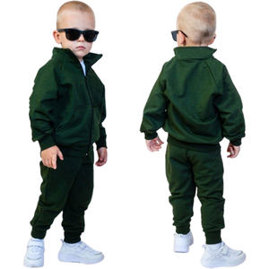 Ensemble jogging pour enfants avec fermeture éclair, tenue deux pièces pour garçons et filles, survêtement pour enfants, sweat-shirt et pantalon, vêtements décontractés et tendance - Product Image 5