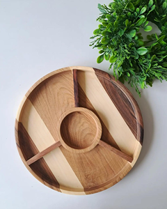 Plateau rectangulaire en bois artisanal de qualité supérieure, écologique, design moderne, finition naturelle, pour servir des aliments, des boissons, décoration de la maison et de la cuisine - Product Image 2