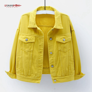 Chaqueta vaquera informal para mujer OEM, chaqueta vaquera de algodón de talla grande con decoración de remaches para otoño y primavera, gran oferta, prendas de vestir - Product Image 2