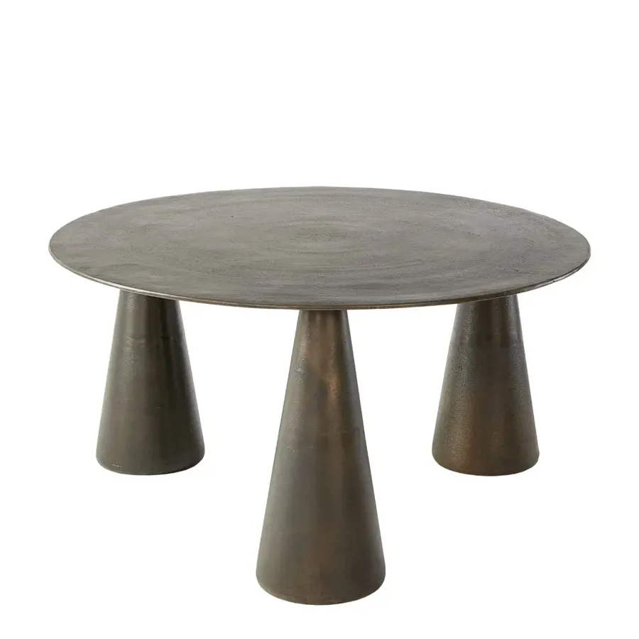 Круглый металлический журнальный столик ручной работы, дизайнерские ножки в форме конуса, Индивидуальный размер, доступный для стола в гостиной по самой низкой цене