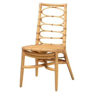 Chaise de salle à manger moderne et écologique en rotin naturel avec siège léger Mobilier de maison élégant pour villa hôtel/appartement - Product Image 1