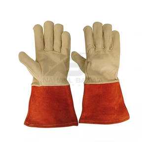 Guantes de trabajo de cuero Partido de vaca de alta calidad Precio barato Guantes de seguridad hechos en fábrica para soldar - Product Image 1