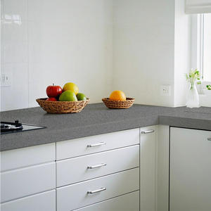 Comptoir personnalisé gris moderne de qualité supérieure avec dalle de quartz effet béton résistant aux taches garantie de 5 ans pour restaurant hall d'hôtel - Product Image 2