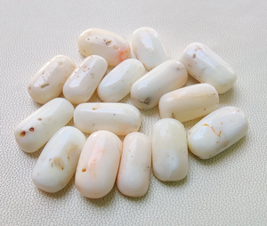 ปะการังสีขาวธรรมชาติหินปะการังญี่ปุ่น92กะรัตปะการังสีขาวรูปไข่อัญมณีปะการังญี่ปุ่นขัดเงาเรียบ - Product Image 3