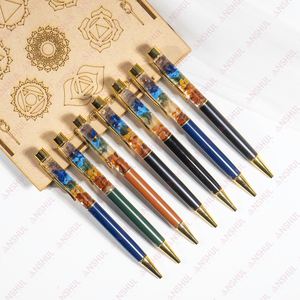 Best Buy Bulk Quantity AAA Grade Fashion Trend Crystal <b>Crafts</b> Metal Gemstones Premium 14mm 7Chakra Crystal Healing Aura Pens - Product Image 5